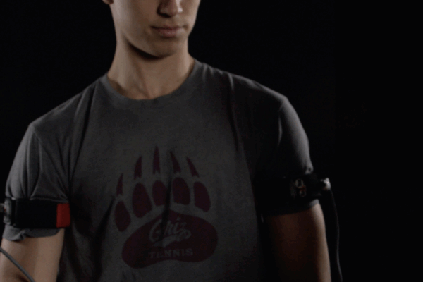 athlete performing blood flow restriction training in Missoula at Electric Rehab & Fitness to build strength and speed recovery